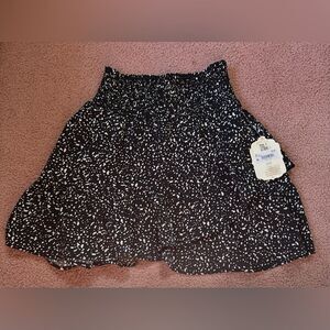 Altar’d State Small Black and White Polka Dot Skirt lined smocked waist
